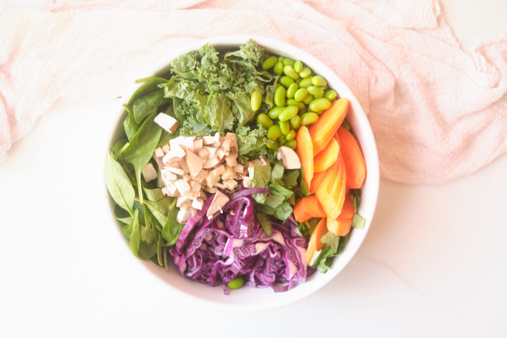 Asian Sesame Salad With Basil And Sriracha Salmon Kitchen Herbography   Asian Sesame Salad Salmon Ingredients 2 1024x683 